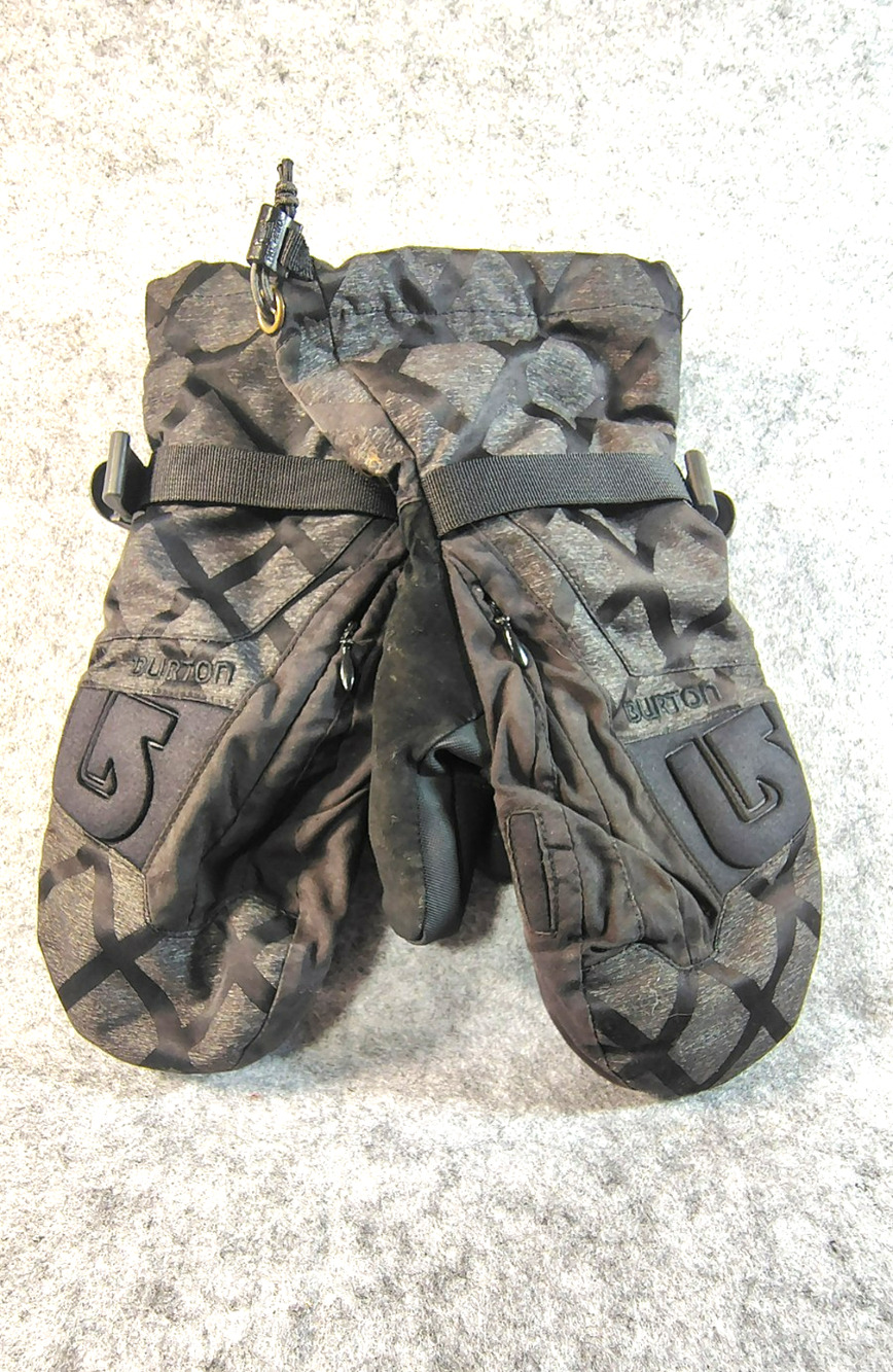 Burton Snowboard or Ski Mittens embossed logo adjustable wrist strap Size L/XL